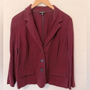 Talbots Black and Red Striped Jersey Blazer 3X